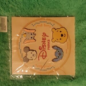 Disney Parks Cross Stitch Booster Pin Set (Mickey Mouse, Dumbo, Pooh & Stitch)